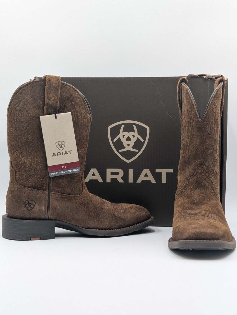 Ariat Mens Size 10.5 Sport Big Country Wide Square Toe 11" Leather Cowboy Boots